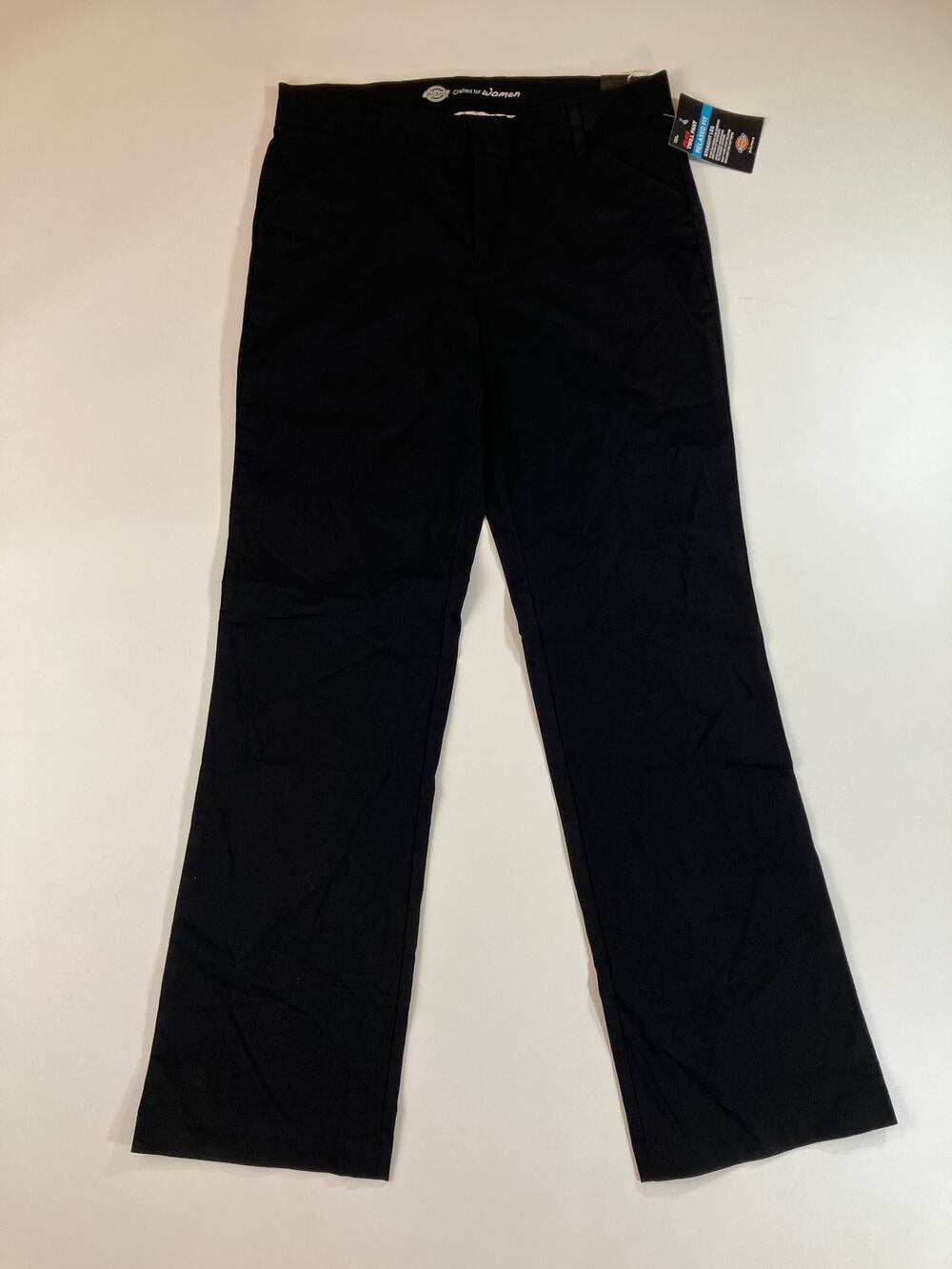 Dickies Women’s 8 Long Black Relaxed Fit Straight Leg Work Pants FP321 NWT